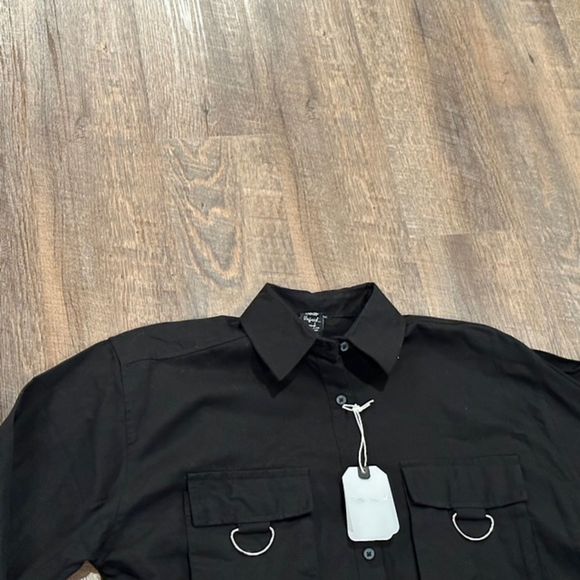 Better Unsaid Women's Top Size Medium Black Casual Button Up Shirt Long Sleeve - Picture 9 of 9